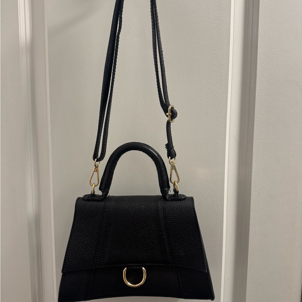 Genuine Italian Leather Black Handbag
